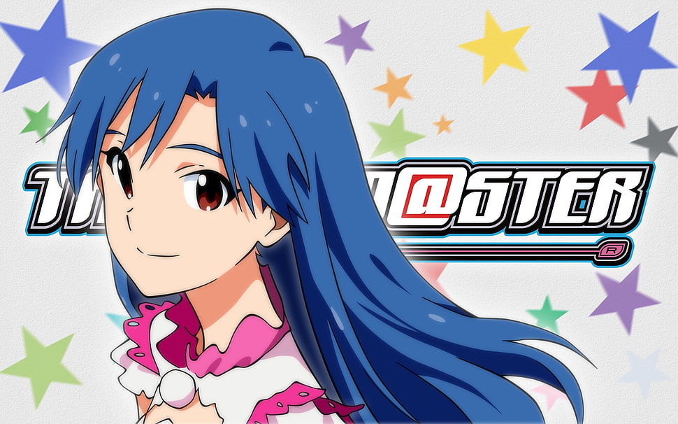 blue haired girl anime character illustration HD wallpaper